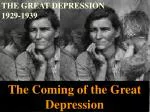 THE GREAT DEPRESSION 1929-1939 - slide 1