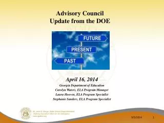 Advisory Council Update from the DOE