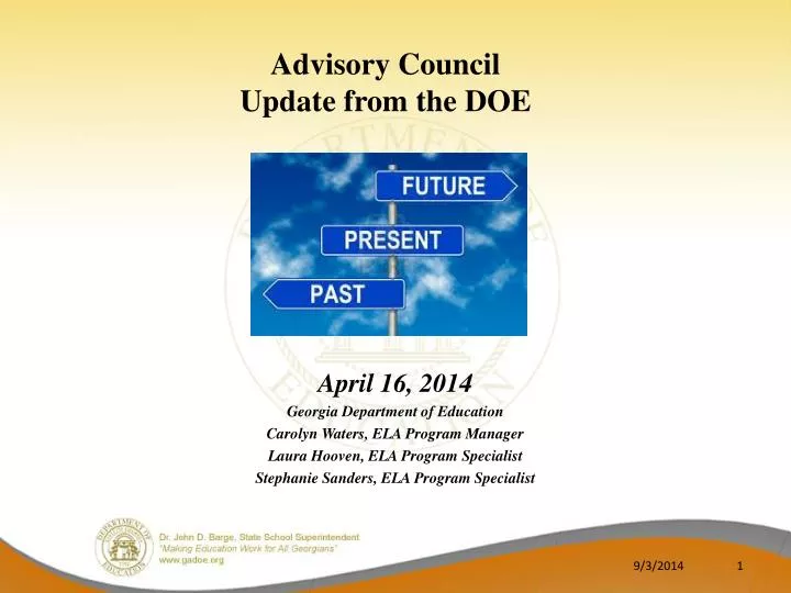 advisory council update from the doe