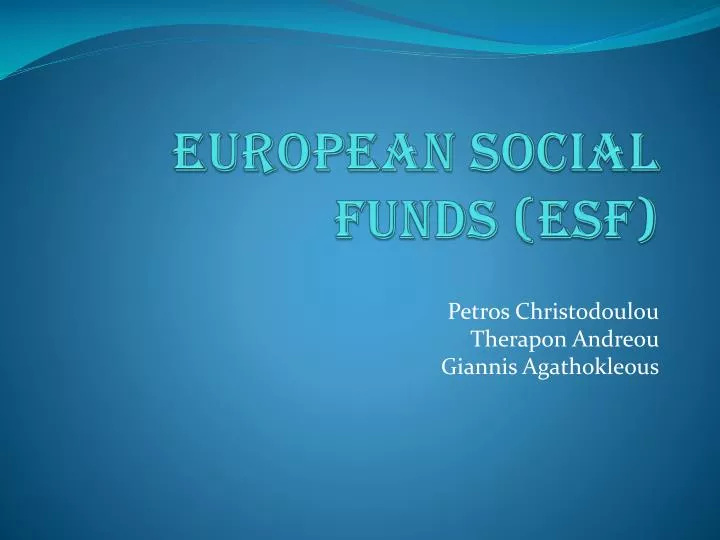 european social funds esf