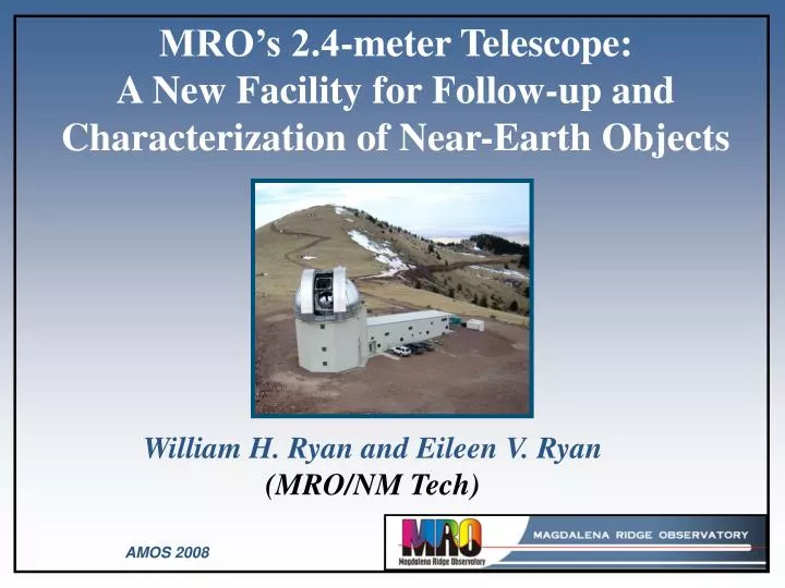 mro s 2 4 meter telescope a new facility for follow up and characterization of near earth objects