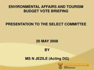 20 MAY 2008 BY MS N JEZILE (Acting DG)