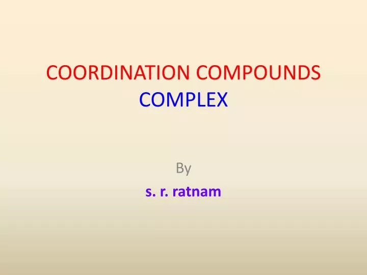 coordination compounds complex