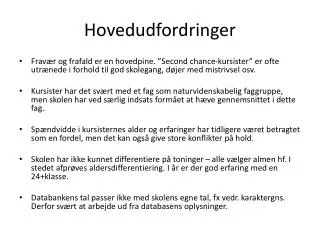 hovedudfordringer
