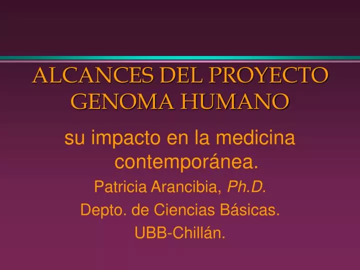 alcances del proyecto genoma humano