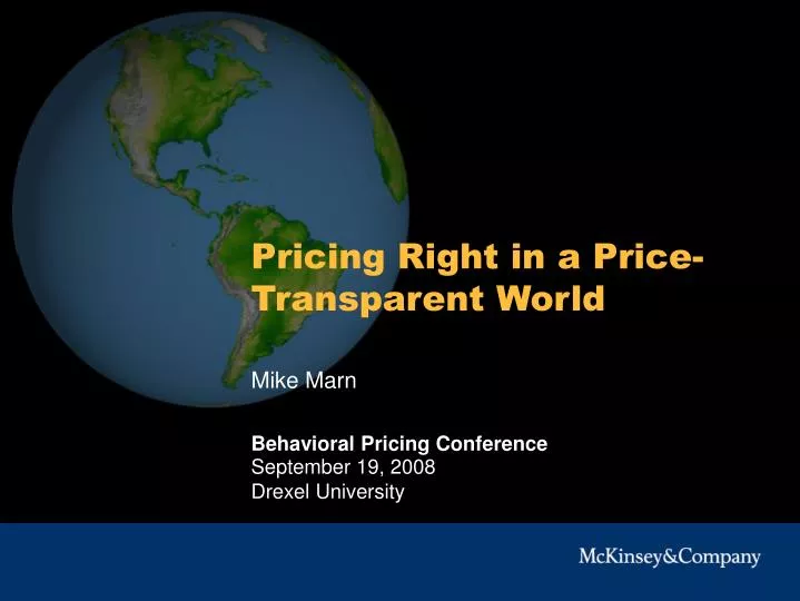pricing right in a price transparent world