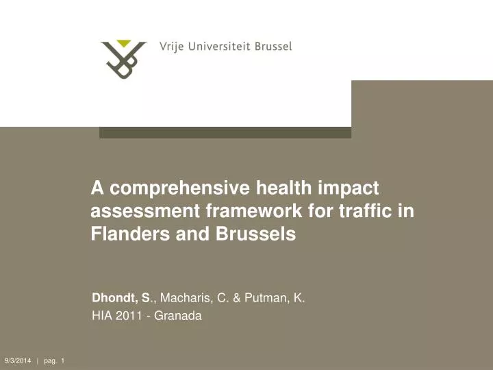 a comprehensive health impact assessment framework for traffic in flanders and brussels