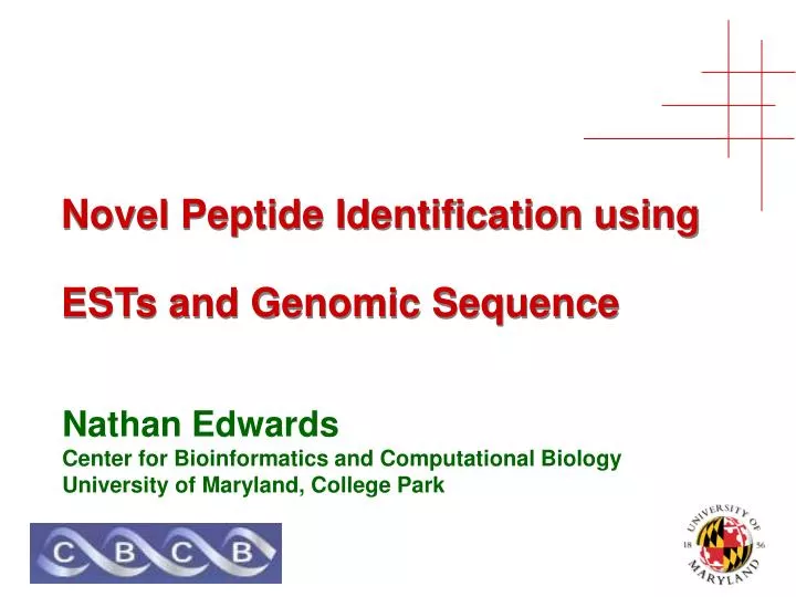 novel peptide identification using ests and genomic sequence