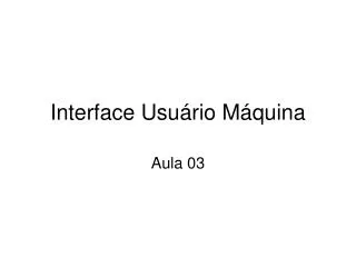 interface usu rio m quina
