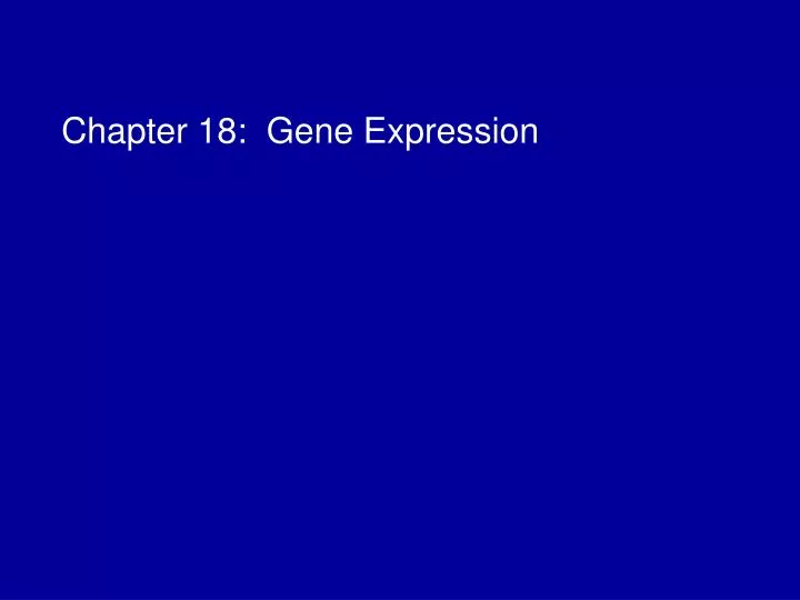 chapter 18 gene expression