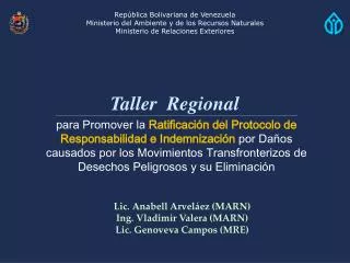 República Bolivariana de Venezuela Ministerio del Ambiente y de los Recursos Naturales