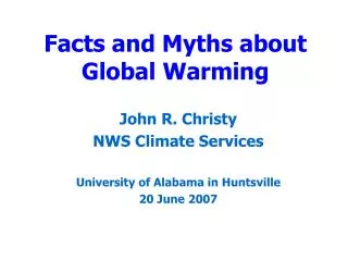 Facts and Myths about Global Warming