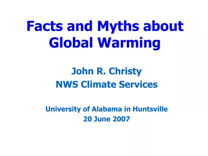 facts and myths about global warming