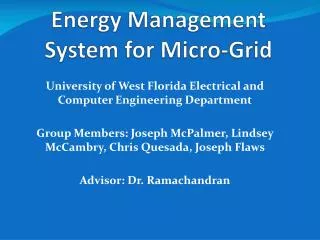 Energy Management System for Micro-Grid