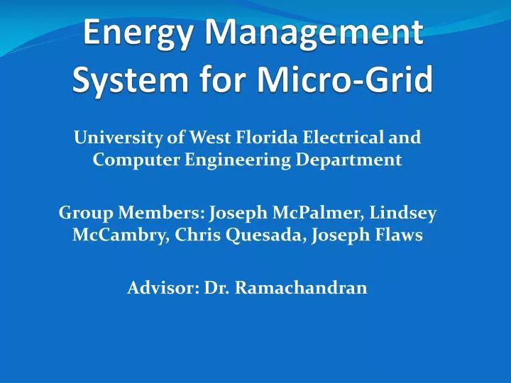 energy management system for micro grid