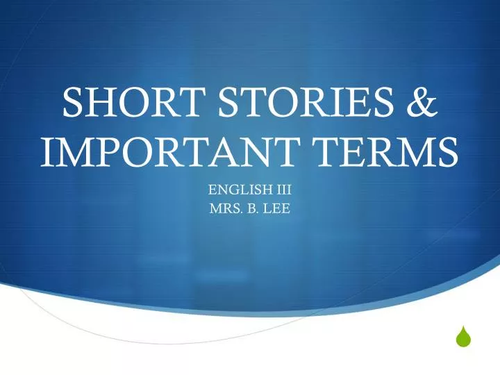 short stories important terms