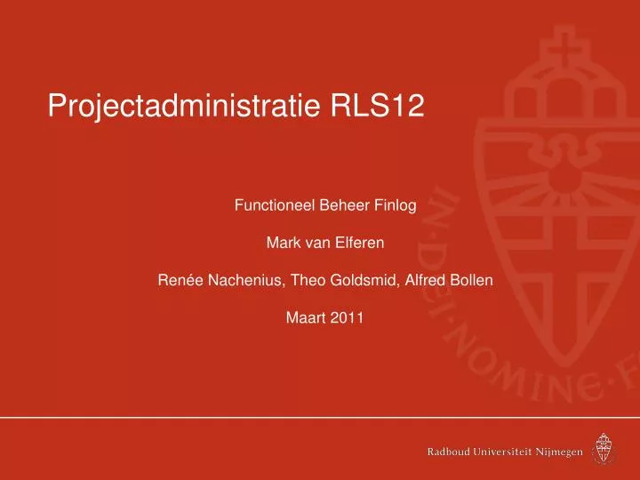 projectadministratie rls12