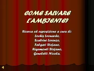 come salvare l ambiente