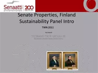 Senate Properties , Finland Sustainability Panel Intro