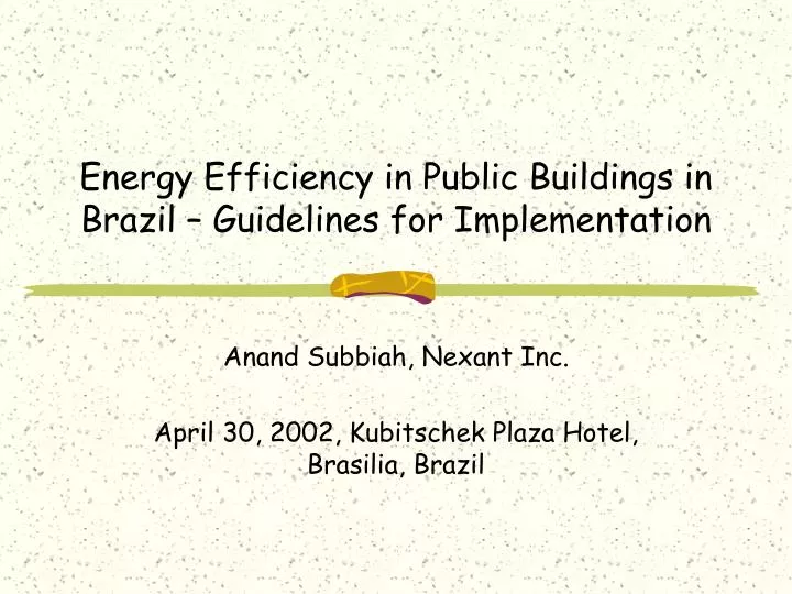 energy efficiency in public buildings in brazil guidelines for implementation