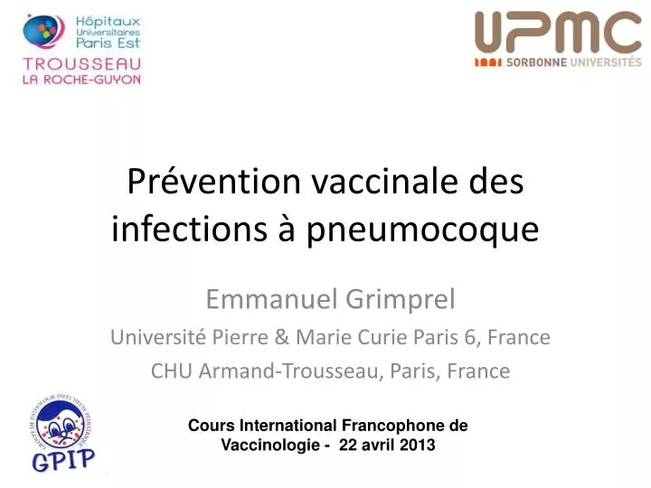 pr vention vaccinale des infections pneumocoque