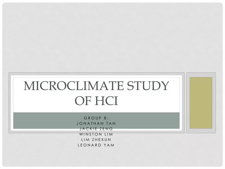 microclimate study of hci