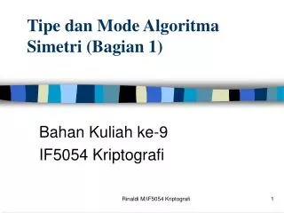 tipe dan mode algoritma simetri bagian 1