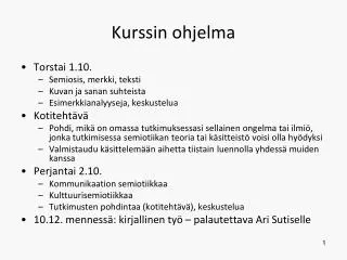 kurssin ohjelma
