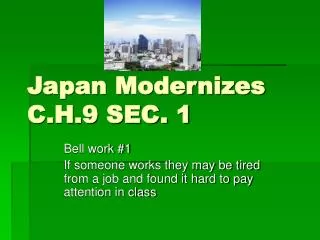 Japan Modernizes C.H.9 SEC. 1