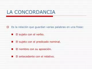 la concordancia
