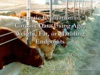 Genetic Evaluation of Carcass Data Using Age, Weight, Fat, or Marbling Endpoints