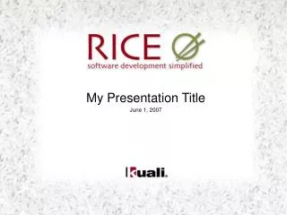 my presentation title june 1 2007