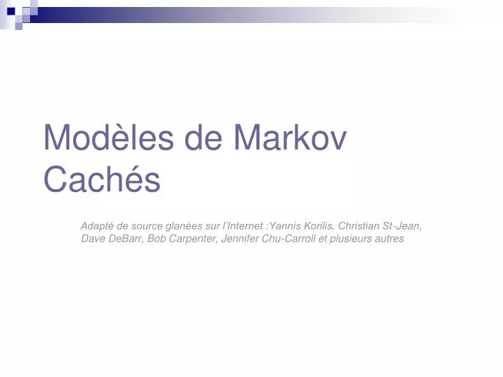 mod les de markov cach s