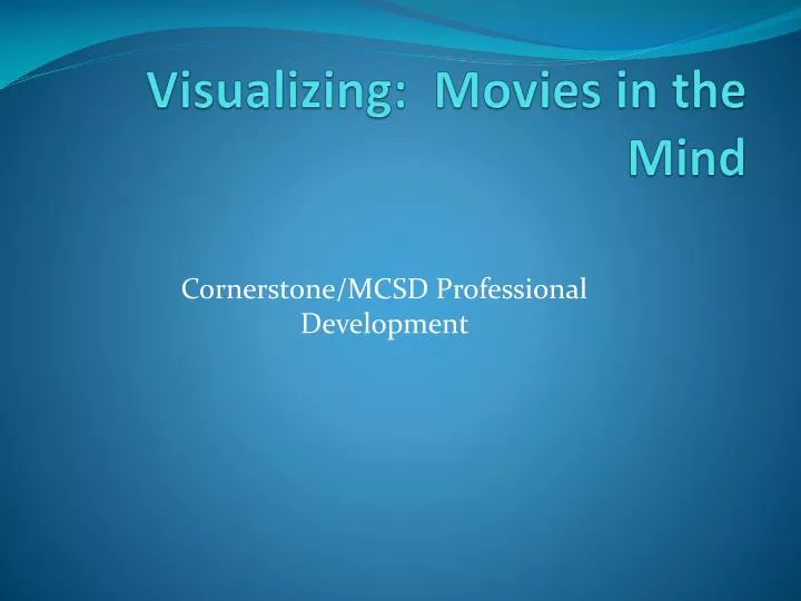 visualizing movies in the mind