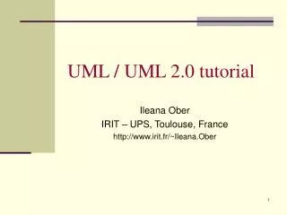 UML / UML 2.0 tutorial