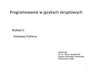 programowanie w j zykach skryptowych