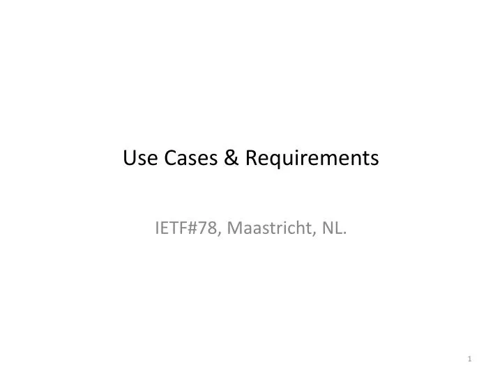 use cases requirements