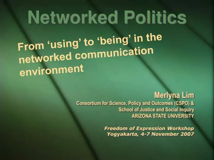 networked politics