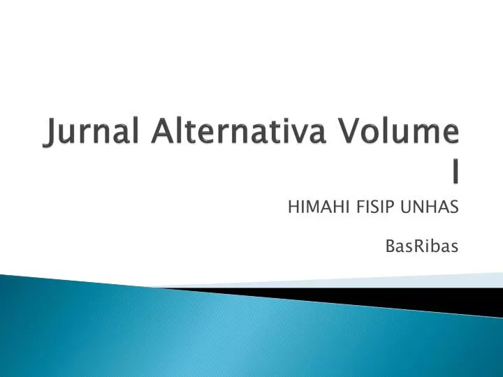 jurnal alternativa volume i