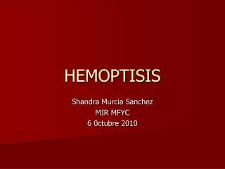 hemoptisis
