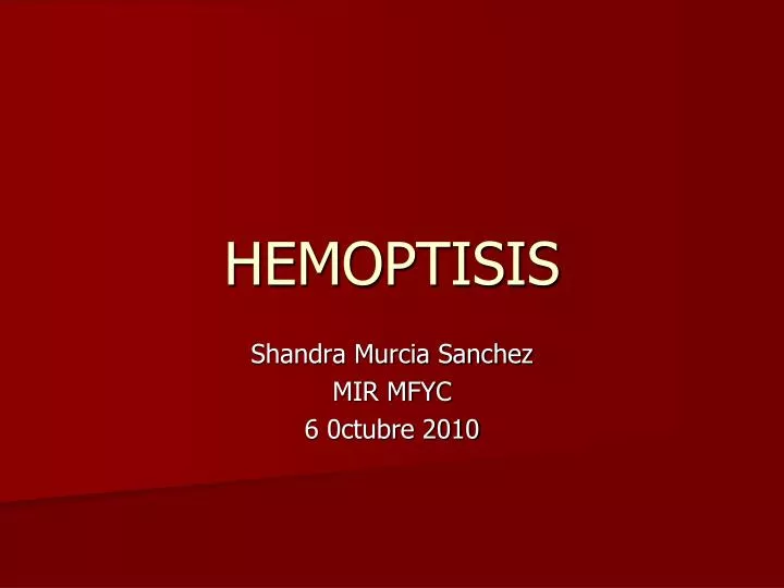 hemoptisis