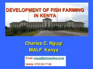 DEVELOPMENT OF FISH FARMING IN KENYA