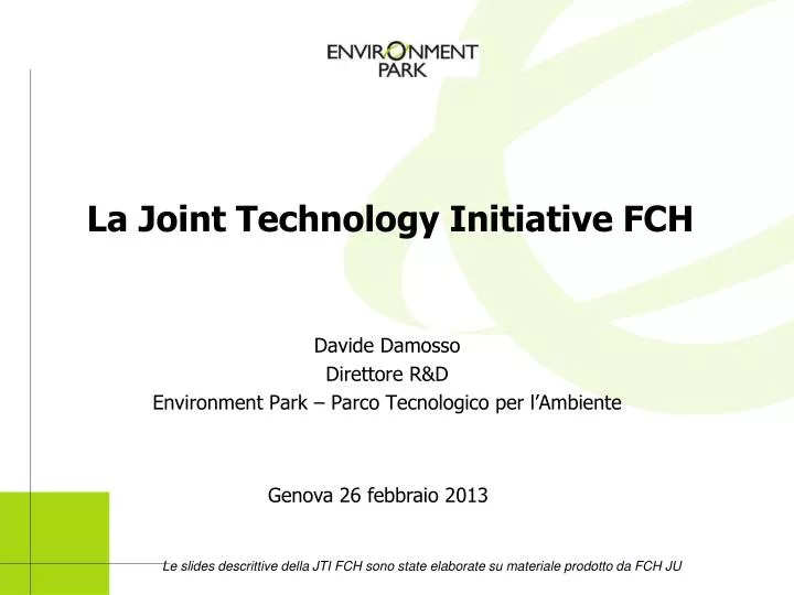 la joint technology initiative fch