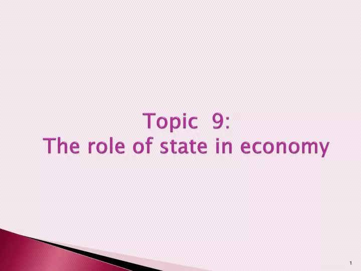 topic 9 the role of state in economy