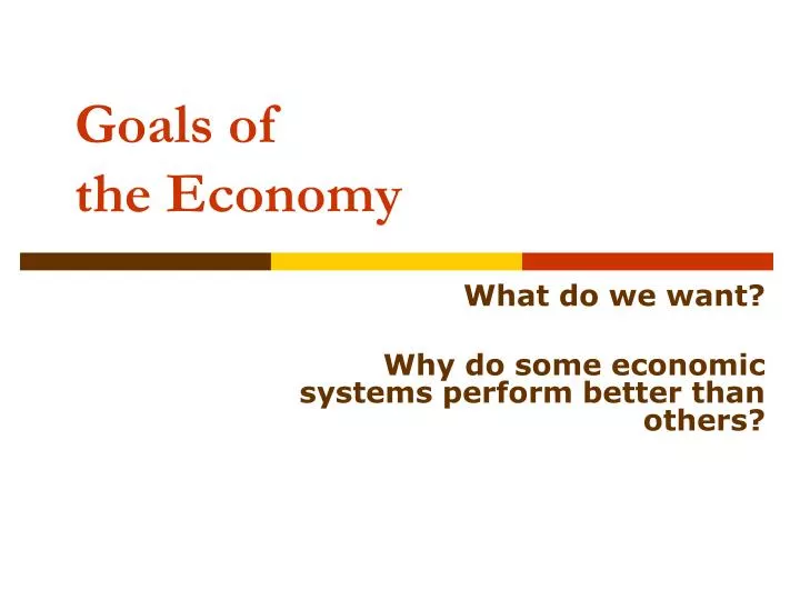 goals of the economy