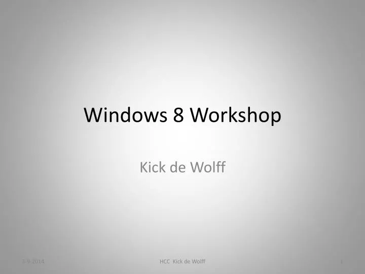 windows 8 workshop