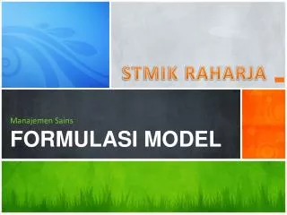 manajemen sains formulasi model