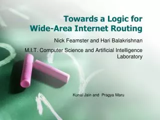 Towards a Logic for Wide-Area Internet Routing