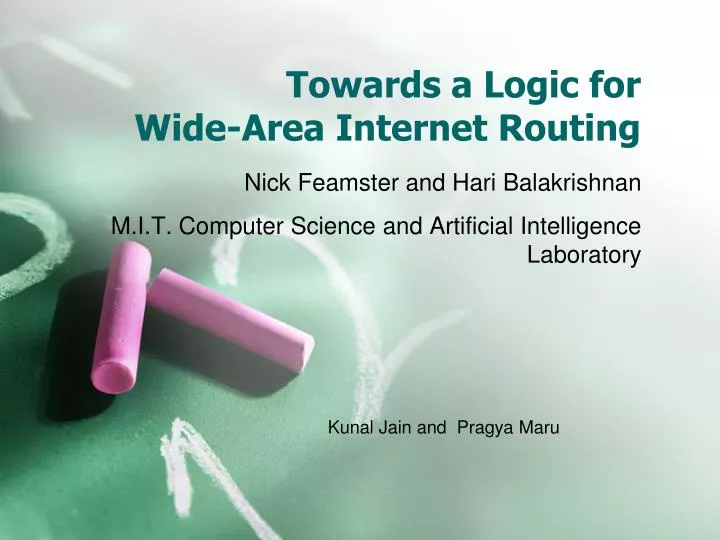 towards a logic for wide area internet routing