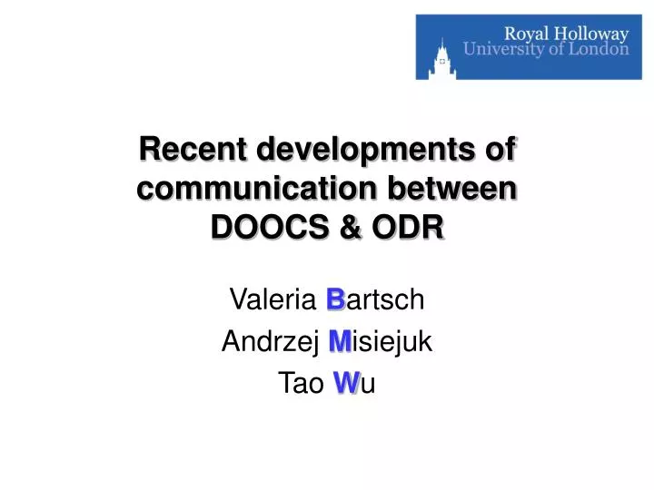 recent developments of communication between doocs odr